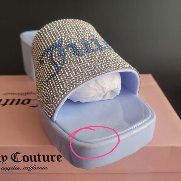 Juicy Couture Harmona Periwinkle Blue Platform Sandals Sz 7.5 Easter Spring NWB - Picture 5 of 8